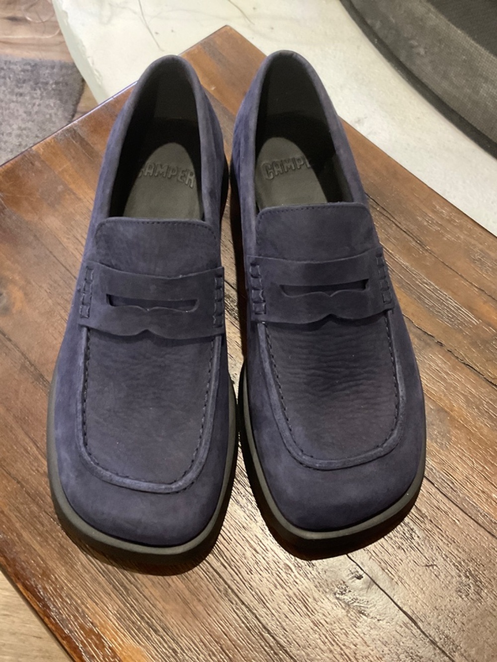 Camper Donna Blue Nubuck Leather Moccasins Size EU 39 - US 8.5 - Picture 2 of 7